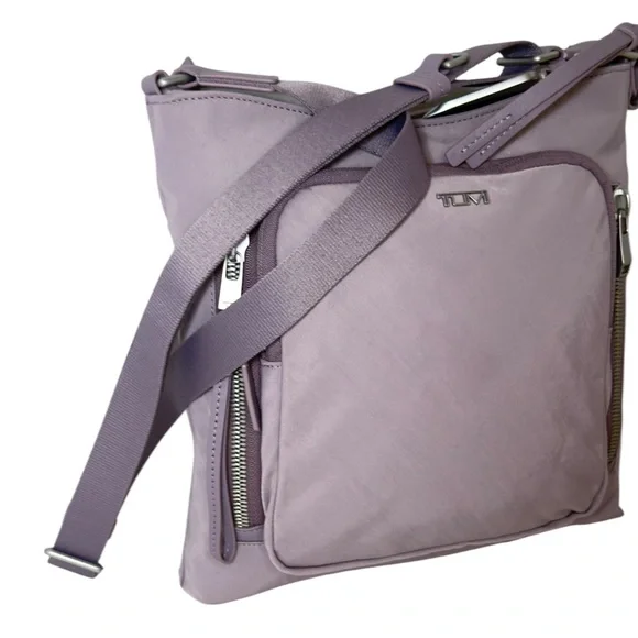 TUMI Voyageur Tyler Crossbody Organizer Pockets Bag in Lilac - Picture 5 of 16